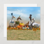 Thanksgiving Pilgrim en Indische eenden Kaart (Voorkant / Achterkant)