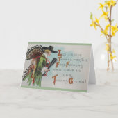 Thanksgiving Pilgrim en Turkije-kaart Kaart (Gele Bloem)