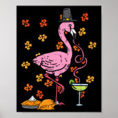 Thanksgiving Pilgrim Flamingo Herfst Autumn Mannen Poster (Voorkant)