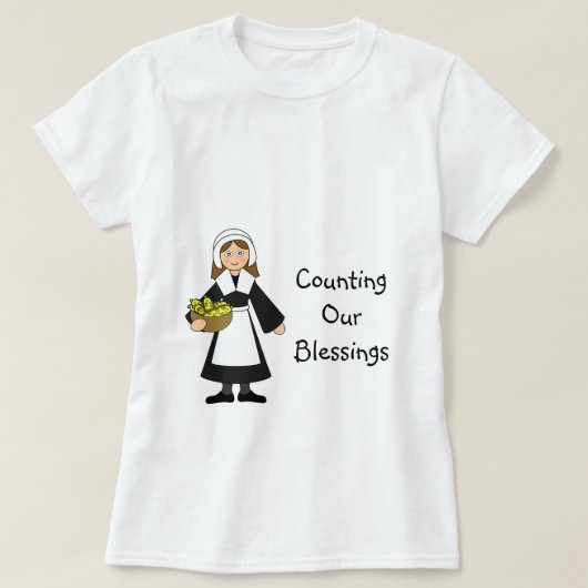 Thanksgiving Pilgrim Girl T-shirt (Design voorkant)