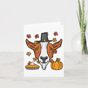 Thanksgiving Pilgrim Goat Funny Herfst najaar Mann Kaart