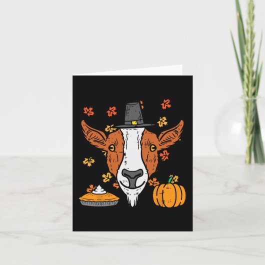 Thanksgiving Pilgrim Goat Funny Herfst najaar Mann Kaart (Voorkant)