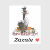 Thanksgiving Pilgrim Goose Sticker (Vel)