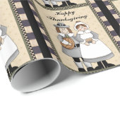 Thanksgiving Pilgrim inpakpapier leuk (Rol Hoek)