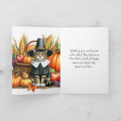 Thanksgiving Pilgrim Katten Vakantiedag Feestdagen Kaart (Binnen)