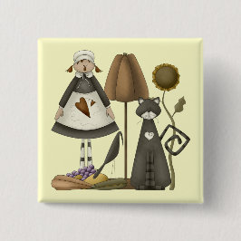 Thanksgiving Pilgrim Life Square Button