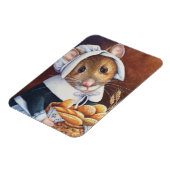 Thanksgiving Pilgrim Mouse Bread Basket Art Magneet (Linkerzijde)