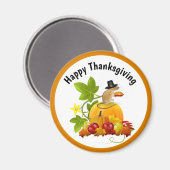 Thanksgiving Pilgrim Mouse en Pumpkin Fridge Magneet (Voorkant / Achterkant)