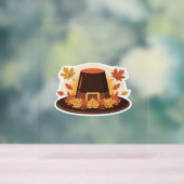 Thanksgiving Pilgrim Pet - Herfstoogst ontwerp C Acryl Bord (Neutraal)