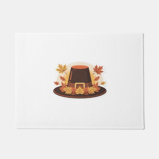 Thanksgiving Pilgrim Pet - Herfstoogst ontwerp C Deurmat (Voorkant)