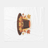 Thanksgiving Pilgrim Pet - Herfstoogst ontwerp C Fleece Deken (Voorkant (Horizontaal))