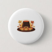 Thanksgiving Pilgrim Pet - Herfstoogst ontwerp C Ronde Button 5,7 Cm (Voorkant)