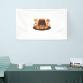 Thanksgiving Pilgrim Pet - Herfstoogst ontwerp C Spandoek (Beurs)