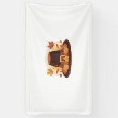 Thanksgiving Pilgrim Pet - Herfstoogst ontwerp C Spandoek (Verticaal)