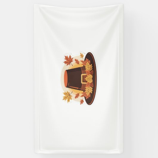 Thanksgiving Pilgrim Pet - Herfstoogst ontwerp C Spandoek (Verticaal)