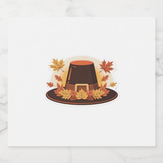 Thanksgiving Pilgrim Pet - Herfstoogst ontwerp C Sparkling Wijnetiket