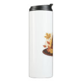 Thanksgiving Pilgrim Pet - Herfstoogst ontwerp C Thermosbeker (Gedraaid links)