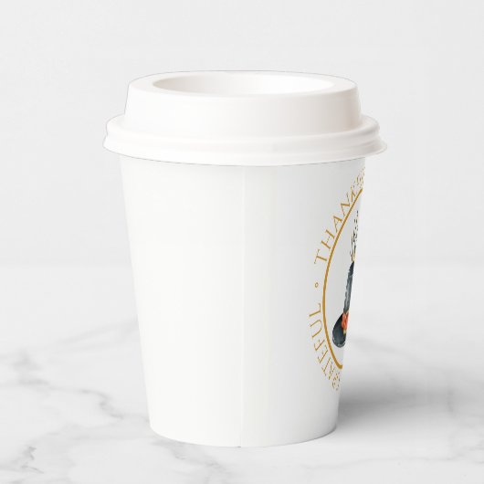 Thanksgiving Pilgrim Pet Pumpkin Sunflower Papieren Bekers (Rechts)