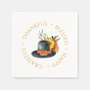 Thanksgiving Pilgrim Pet Pumpkin Sunflower Servet