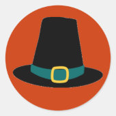 Thanksgiving Pilgrim Pet Ronde Sticker (Voorkant)