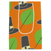Thanksgiving Pilgrim Theme Pattern Medium Gift Bag Cadeauzakje (Achterkant)