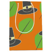 Thanksgiving Pilgrim Theme Pattern Medium Gift Bag Medium Cadeauzakje (Voorkant)