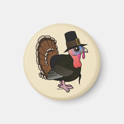 Thanksgiving Pilgrim Turkije Magneet (Voorkant)