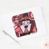 THANKSGIVING PILGRIM VIERKANTE STICKER (Envelop)