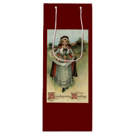  Thanksgiving Pilgrim Woman Gift Bag Wijn Cadeautas