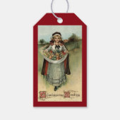  Thanksgiving Pilgrim Woman Gift Labels Cadeaulabel (Voorkant)