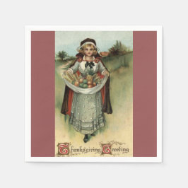  Thanksgiving Pilgrim Woman Paper Napkins Servet