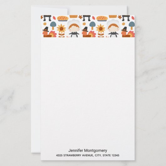 Thanksgiving Pilgrims Harvest Pattern (Voorkant)