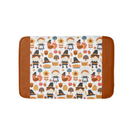 Thanksgiving Pilgrims Harvest Pattern Badmat