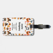 Thanksgiving Pilgrims Harvest Pattern Bagagelabel (Achterkant horizontaal)