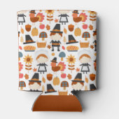 Thanksgiving Pilgrims Harvest Pattern Blikjeskoeler (Achterkant)