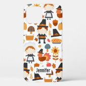 Thanksgiving Pilgrims Harvest Pattern Case-Mate iPhone Case (Achterkant)