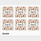 Thanksgiving Pilgrims Harvest Pattern Dank u Vierkante Sticker (Vel)