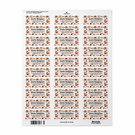 Thanksgiving Pilgrims Harvest Pattern Etiket (Full Sheet)