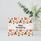 Thanksgiving Pilgrims Harvest Pattern Feestdagenkaart (Staand voorkant)