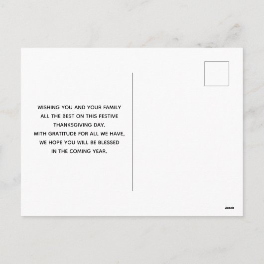 Thanksgiving Pilgrims Harvest Pattern Feestdagenkaart (Achterkant)