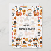 Thanksgiving Pilgrims Harvest Pattern Feestdagenkaart (Voorkant)