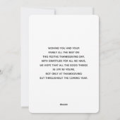 Thanksgiving Pilgrims Harvest Pattern Feestdagenkaart (Achterkant)