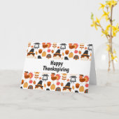 Thanksgiving Pilgrims Harvest Pattern Kaart (Gele Bloem)