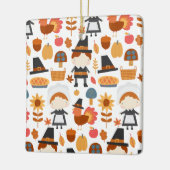 Thanksgiving Pilgrims Harvest Pattern Keramisch Ornament (Links)