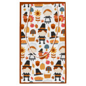 Thanksgiving Pilgrims Harvest Pattern Klein Cadeauzakje (Achterkant)