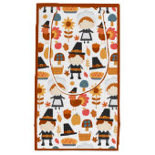 Thanksgiving Pilgrims Harvest Pattern Klein Cadeauzakje (Voorkant)