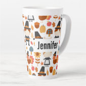 Thanksgiving Pilgrims Harvest Pattern Latte Mok (Rechterhoek)