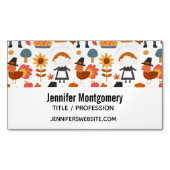 Thanksgiving Pilgrims Harvest Pattern Magnetisch Visitekaartje (Voorkant)