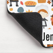 Thanksgiving Pilgrims Harvest Pattern Muismat (Hoek)