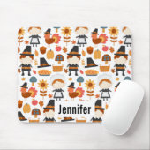 Thanksgiving Pilgrims Harvest Pattern Muismat (Met muis)